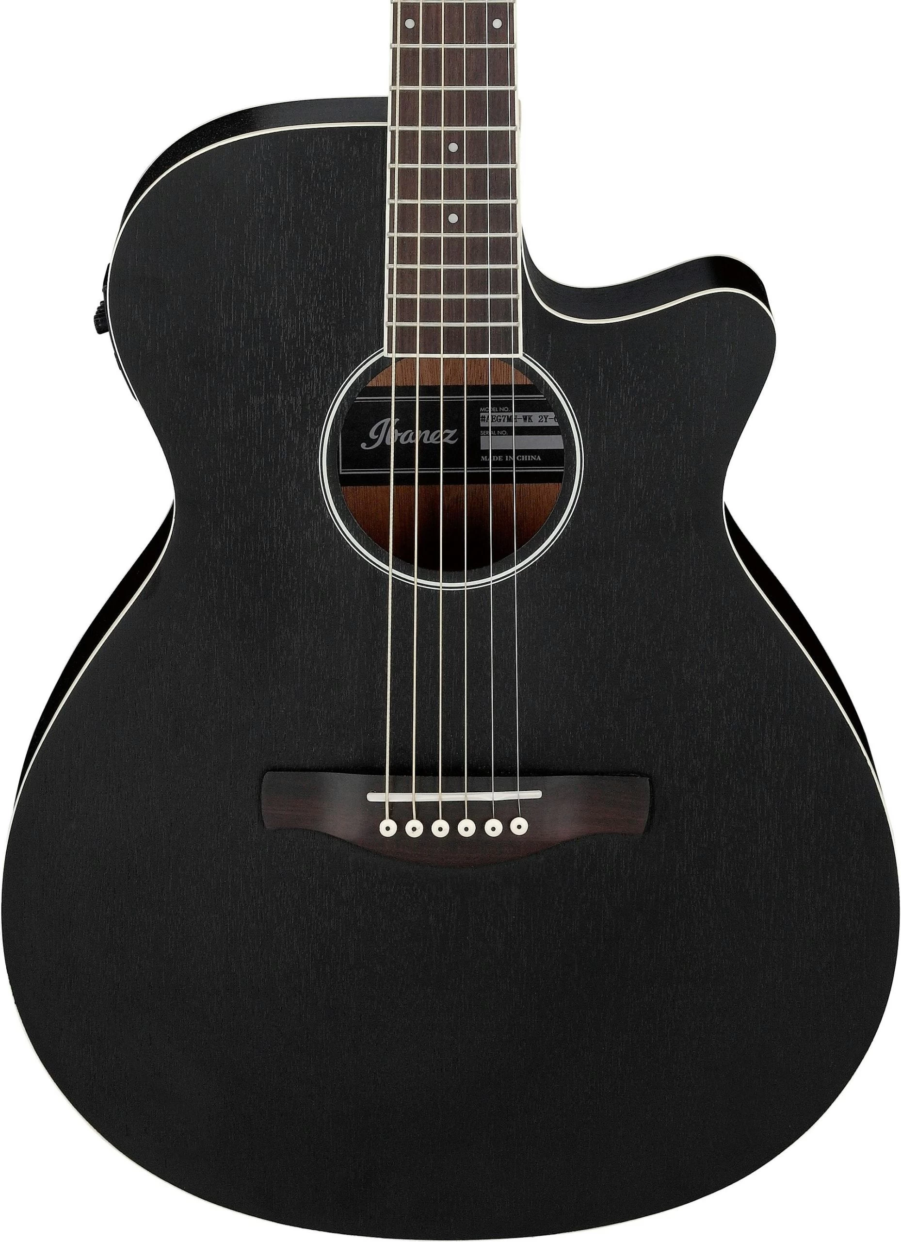 Ibanez AEG7MH-WK Electro Acoustic Guitar In Withered Black 1 Ibanez AEG7MH-WK Electro Acoustic Guitar In Withered Black
