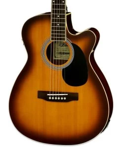 Aria AFN-15CE Acoustic Guitar With Cutaway In Tobacco Burst
