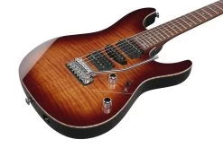 Ibanez AZ2407F-BSR Prestige Electric Guitar In Brownish Sphalerite -Professional Guitar Store AZ2407F BSR Ibanez AZ2407F BSR Prestige Electric Guitar Brownish Sphalerite Body Angle