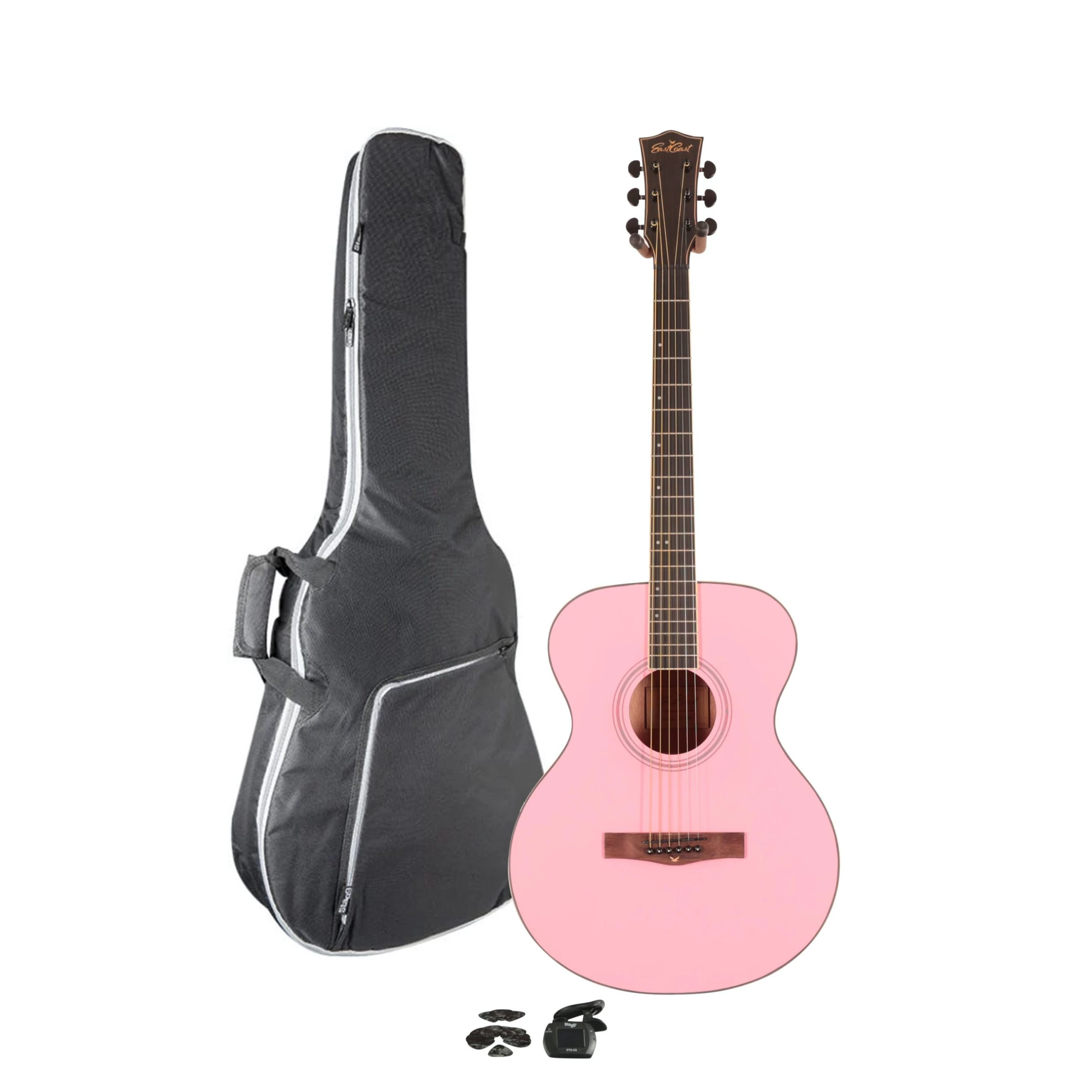 Eastcoast G1 Watermelon Pink Acoustic Starter Pack With Accessories 1 Eastcoast G1 Watermelon Pink Acoustic Starter Pack With Accessories