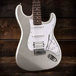 EastCoast ST2 HSS Slick Silver Electric Guitar Starter Pack With 10W Amp & Accessories 23 EastCoast ST2 HSS Slick Silver Electric Guitar Starter Pack With 10W Amp & Accessories -Professional Guitar Store BUN EC GS100H SLS10 479506 EastCoast ST2 HSS Electric Guitar in Slick Silver Metallic wood background 1