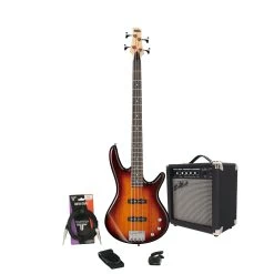 Ibanez GSR180 Bass In Brown Sunburst Bundle With 15W Amp And Accessories