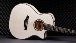 Taylor Custom No.22 - C14ce Maple Flame Lutz Acoustic Guitar -Professional Guitar Store C14CE 23C22 Taylor Custom c14 ce Maple Acoustic Guitar Body Angle