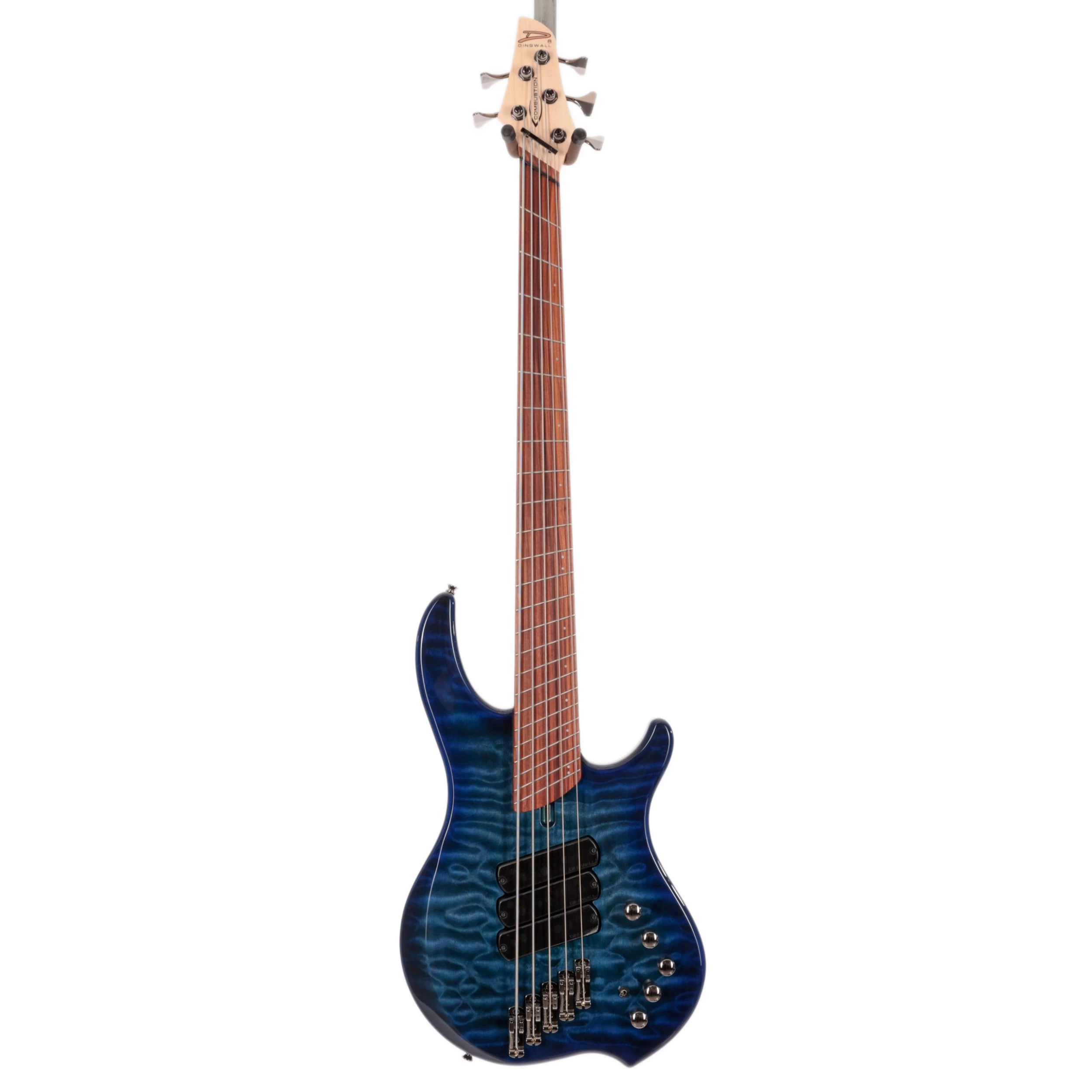 Dingwall Combustion 5-String Bass In Indigo Burst With Quilted Maple Top & Pau Ferro Fingerboard 2 Dingwall Combustion 5-String Bass In Indigo Burst With Quilted Maple Top & Pau Ferro Fingerboard - Image 2