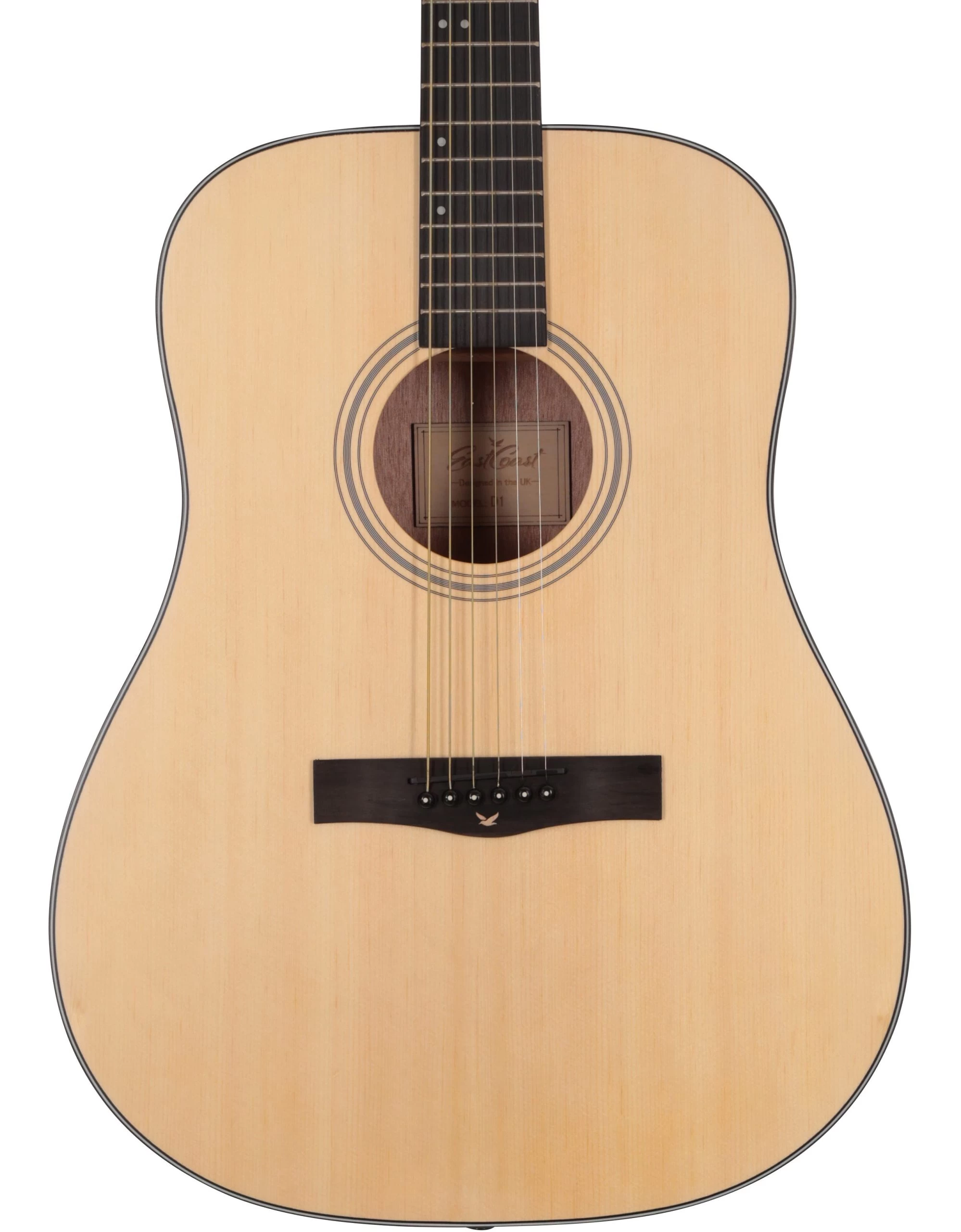 EastCoast D1 Dreadnought Acoustic Guitar In Satin Natural 1 EastCoast D1 Dreadnought Acoustic Guitar In Satin Natural