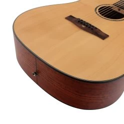 EastCoast D1S Dreadnought Acoustic Guitar With Solid Spruce Top In Natural -Professional Guitar Store EC D1S NTS EastCoast D1S Acoustic Guitar Lower Bout
