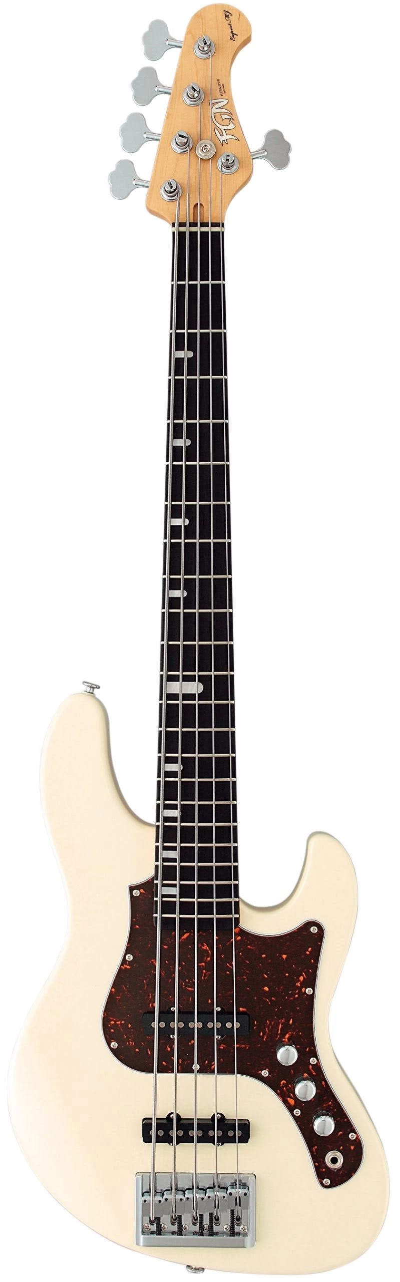 FGN Expert Mighty Jazz EMJ5-AL-R Bass Guitar In Antique White 2 FGN Expert Mighty Jazz EMJ5-AL-R Bass Guitar In Antique White - Image 2