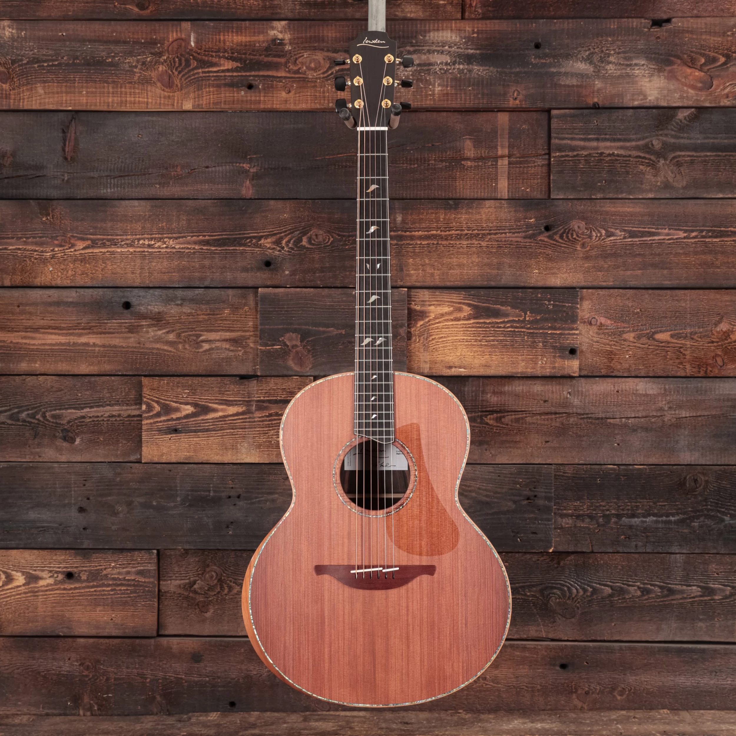Lowden F-50 Macassar Ebony And Sinker Redwood Bevel Leaf Inlays Acoustic Guitar 3 Lowden F-50 Macassar Ebony And Sinker Redwood Bevel Leaf Inlays Acoustic Guitar - Image 3
