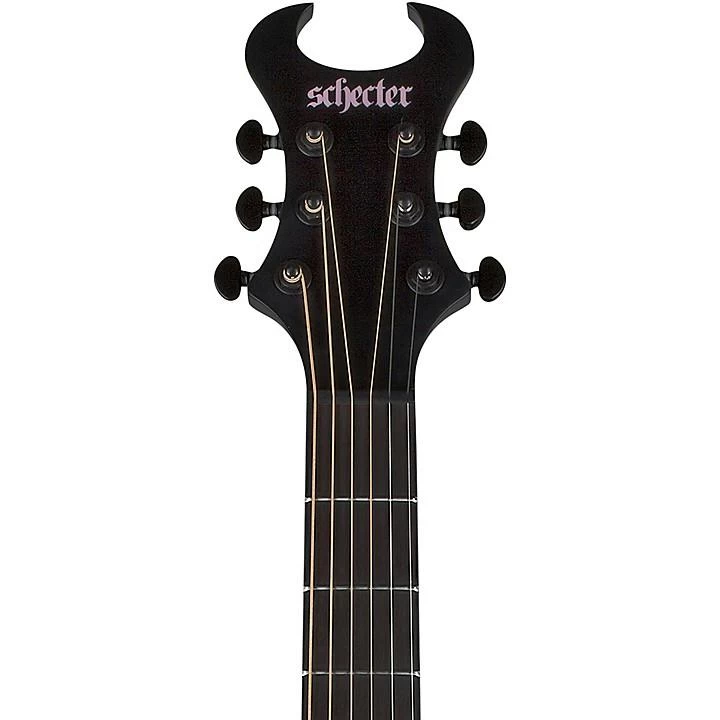 Schecter Machine Gun Kelly Signature Electro Acoustic Guitar In Satin Black 8 Schecter Machine Gun Kelly Signature Electro Acoustic Guitar In Satin Black - Image 8