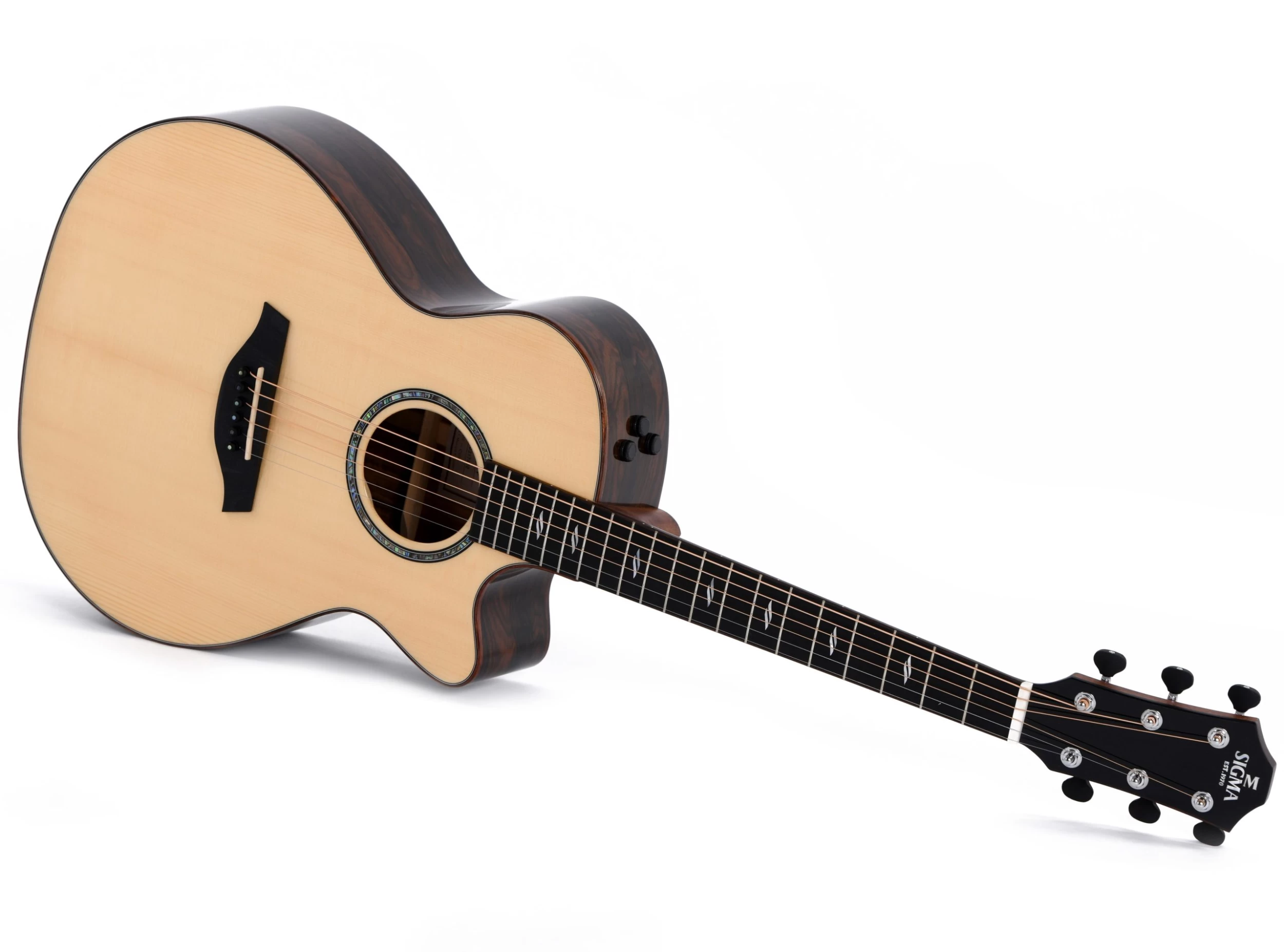 Sigma Modern Series GZCE-3+ Ziricote Cutaway Electro Acoustic Guitar 5 Sigma Modern Series GZCE-3+ Ziricote Cutaway Electro Acoustic Guitar - Image 5