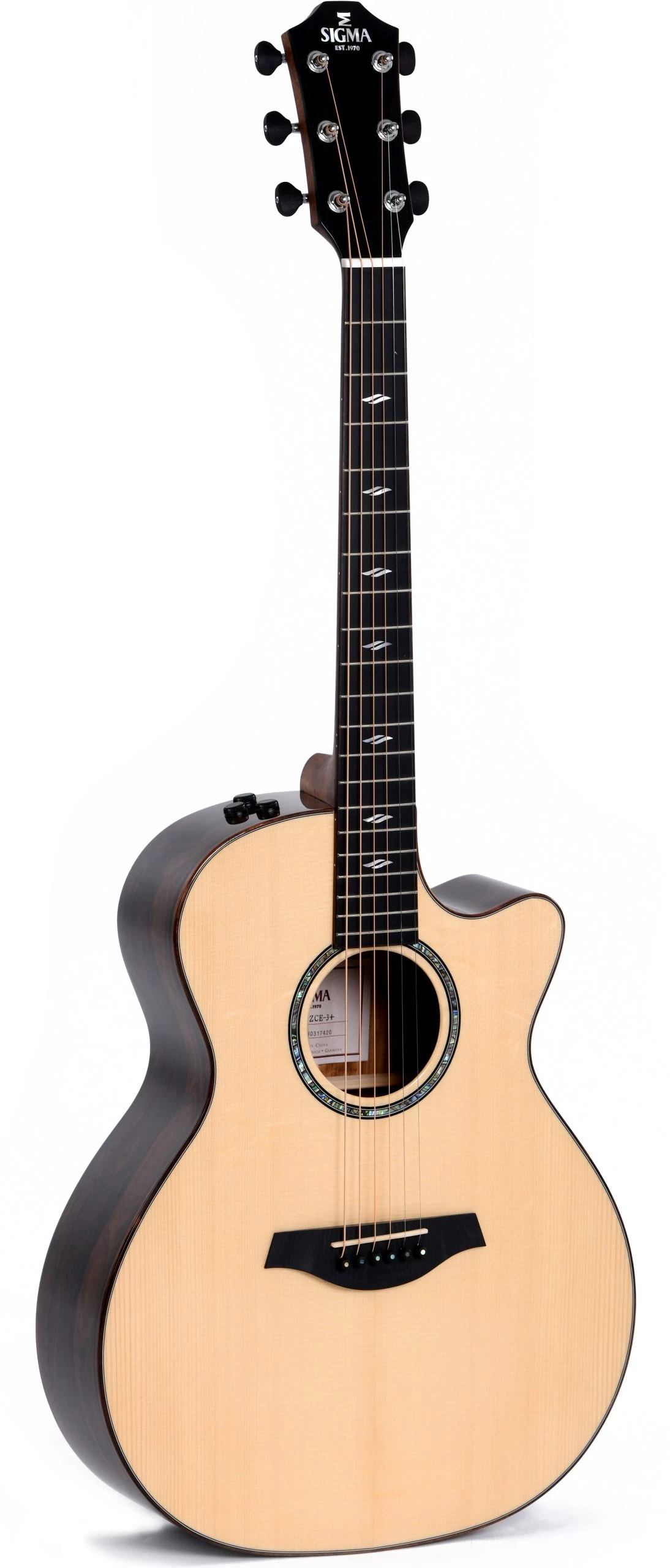 Sigma Modern Series GZCE-3+ Ziricote Cutaway Electro Acoustic Guitar 2 Sigma Modern Series GZCE-3+ Ziricote Cutaway Electro Acoustic Guitar - Image 2