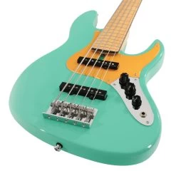 Sire Marcus Miller V5 24 Fret 5-String Fretless Bass Guitar In Mild Green -Professional Guitar Store SIREFL24V55MLG Sire V5 24 Fret 5 String Fretless Bass Mild Green Angle