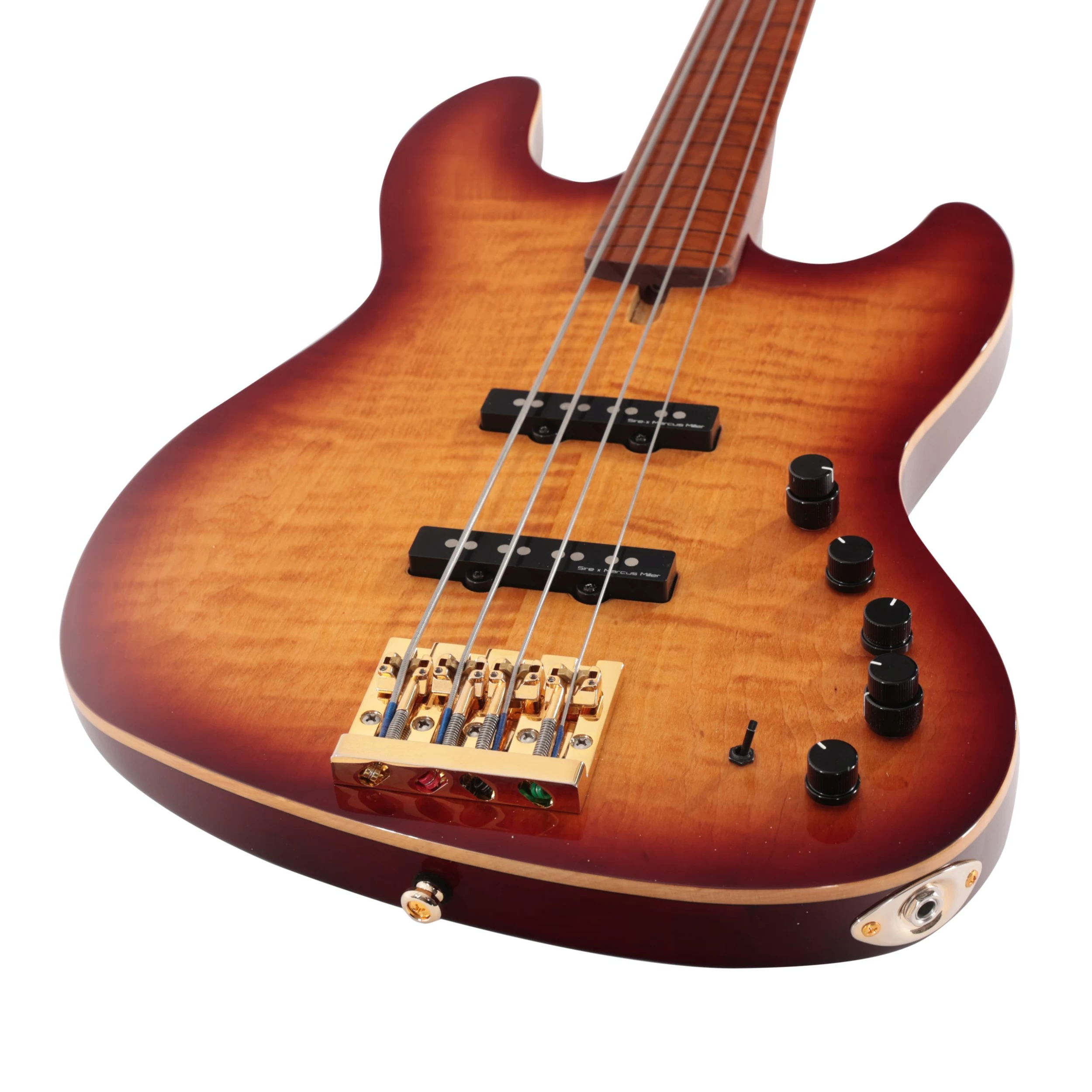 Sire Marcus Miller V10dx Swamp Ash 4-String Fretless Bass Guitar In Tobacco Sunburst 4 Sire Marcus Miller V10dx Swamp Ash 4-String Fretless Bass Guitar In Tobacco Sunburst - Image 4