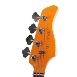 Sire Marcus Miller V3P Passive 4 String Bass Guitar In Orange -Professional Guitar Store SIREV3P4ORG Sire V3P Passive 4 String Bass Orange Headstock